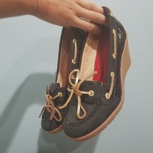SPERRY Black Wedges